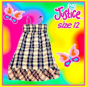 💕JUSTICE 💕PLAID SUMMER DRESS size 12 GIRLS